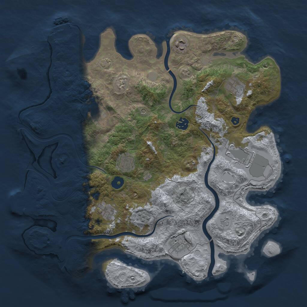 Rust Map: Procedural Map, Size: 3750, Seed: 13324343, 15 Monuments
