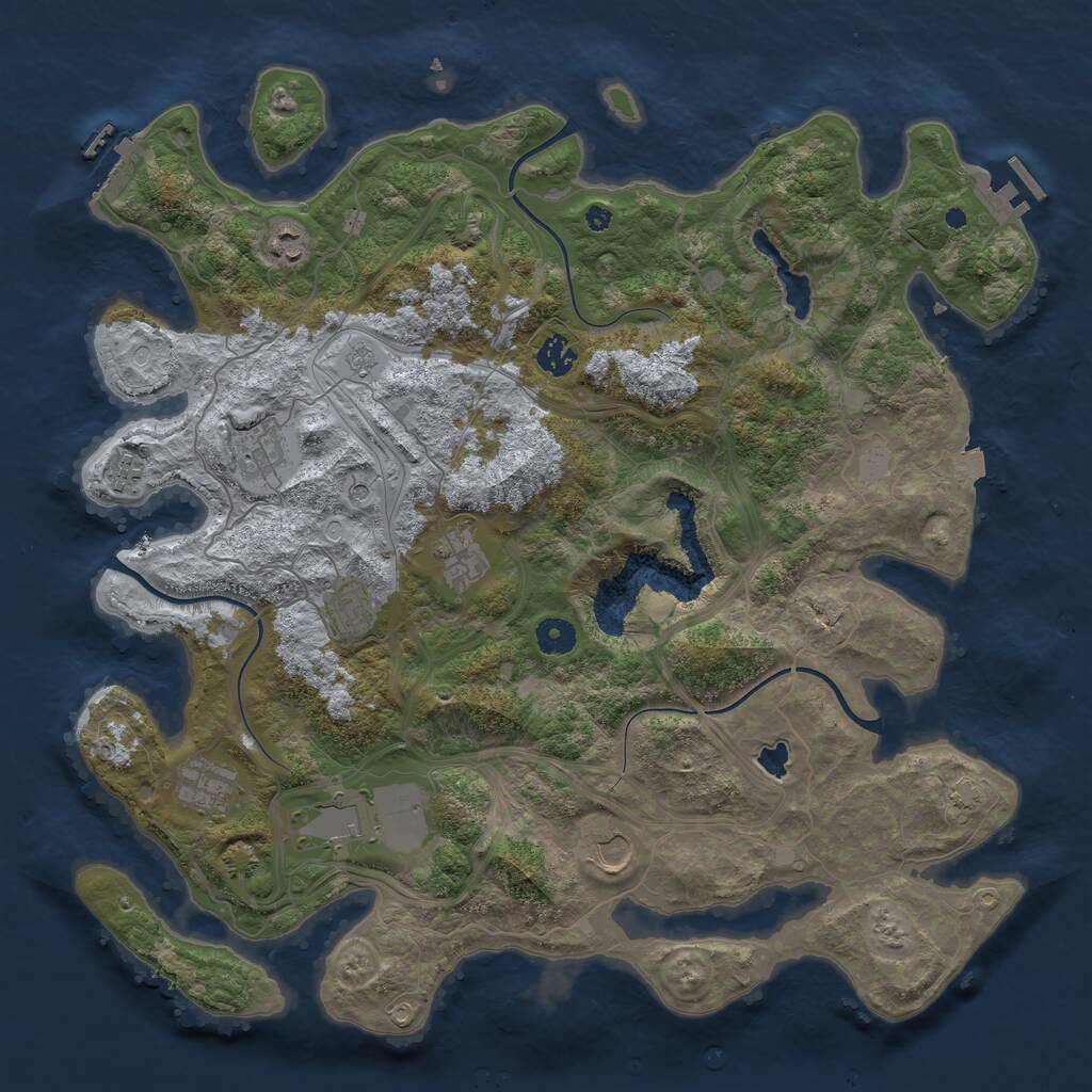 Rust Map: Procedural Map, Size: 4250, Seed: 278675187, 15 Monuments