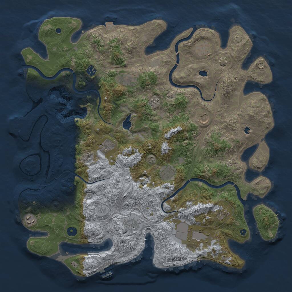 Rust Map: Procedural Map, Size: 4500, Seed: 153830, 17 Monuments