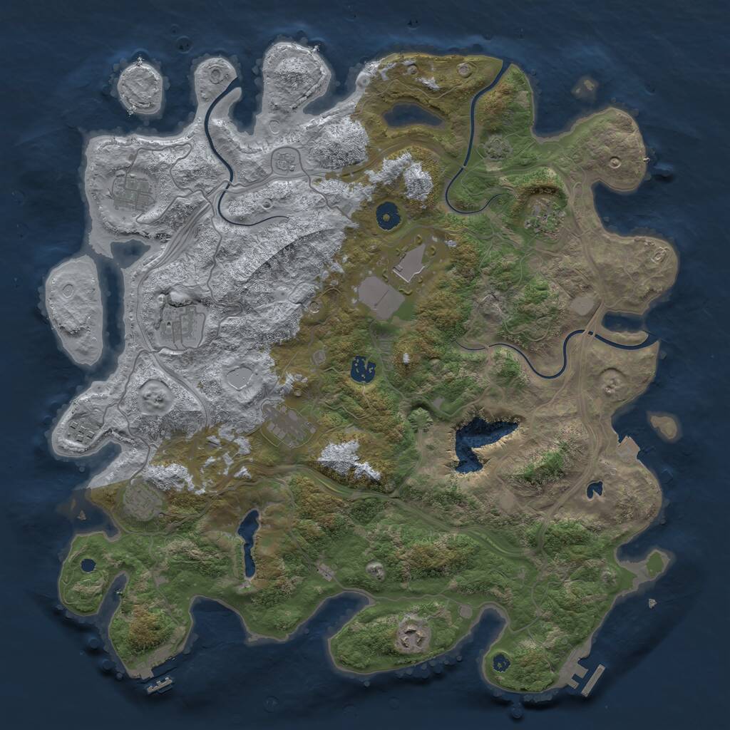 Rust Map: Procedural Map, Size: 4250, Seed: 8, 15 Monuments