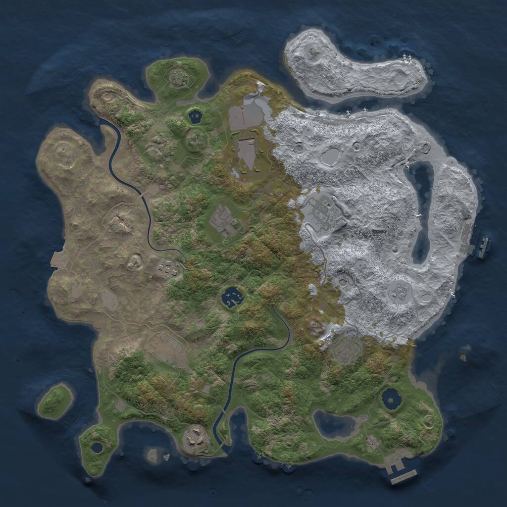 Rust Map: Procedural Map, Size: 3800, Seed: 403308420, 15 Monuments