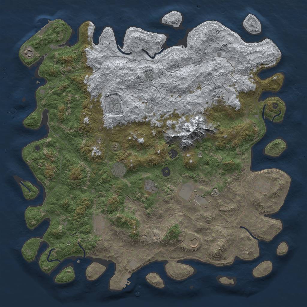 Rust Map: Procedural Map, Size: 5000, Seed: 2035923, 20 Monuments