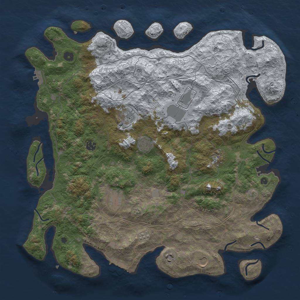 Rust Map: Procedural Map, Size: 4500, Seed: 24005, 18 Monuments