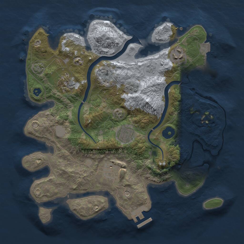Rust Map: Procedural Map, Size: 3000, Seed: 519121648, 10 Monuments