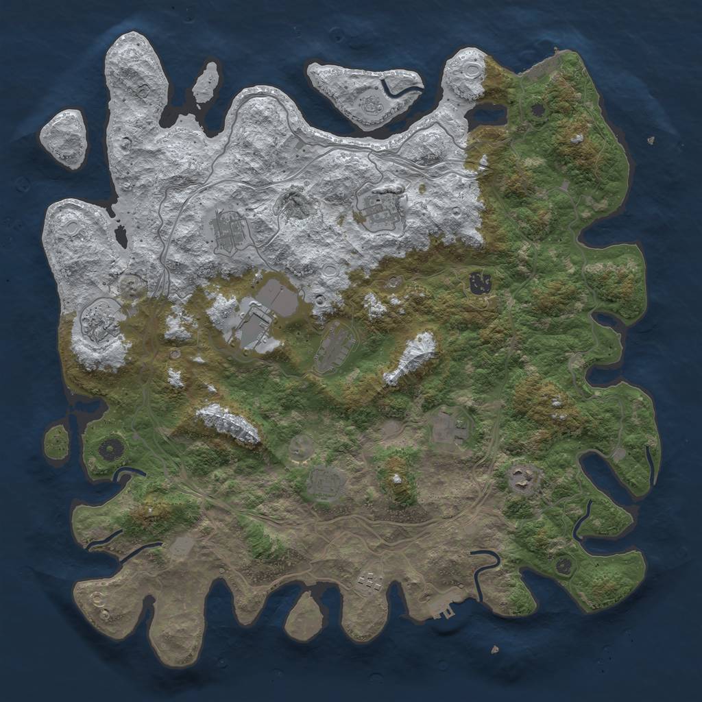 Rust Map: Procedural Map, Size: 4500, Seed: 24862, 19 Monuments