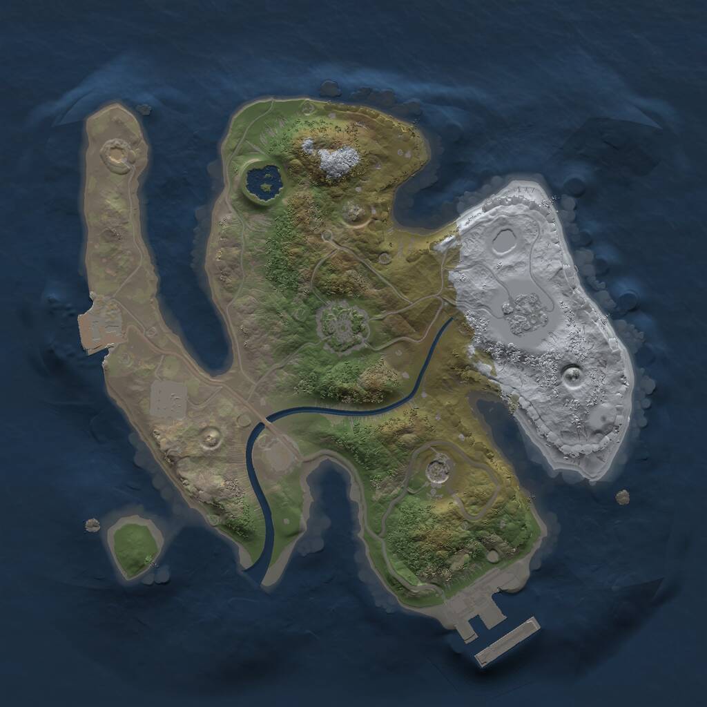Rust Map: Procedural Map, Size: 2000, Seed: 123413, 5 Monuments