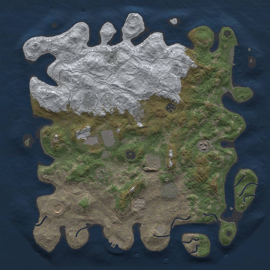 Rust Map: Procedural Map, Size: 4250, Seed: 1945508642, 19 Monuments