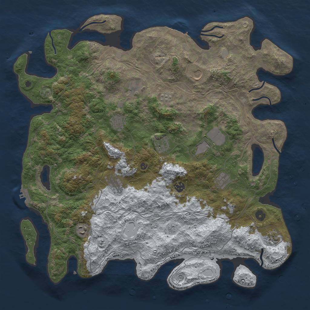 Rust Map: Procedural Map, Size: 4500, Seed: 3811, 20 Monuments