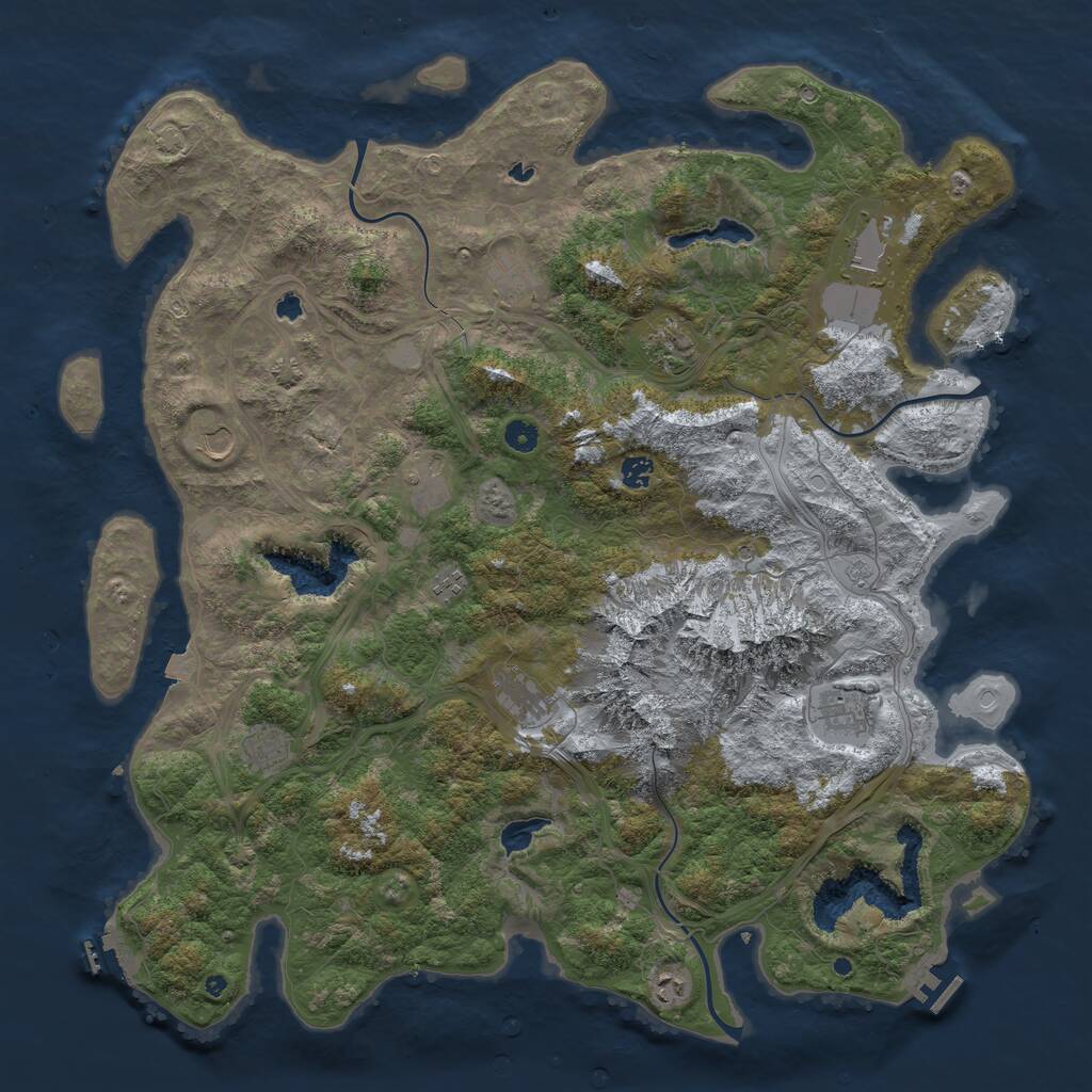 Rust Map: Procedural Map, Size: 5000, Seed: 5422, 17 Monuments