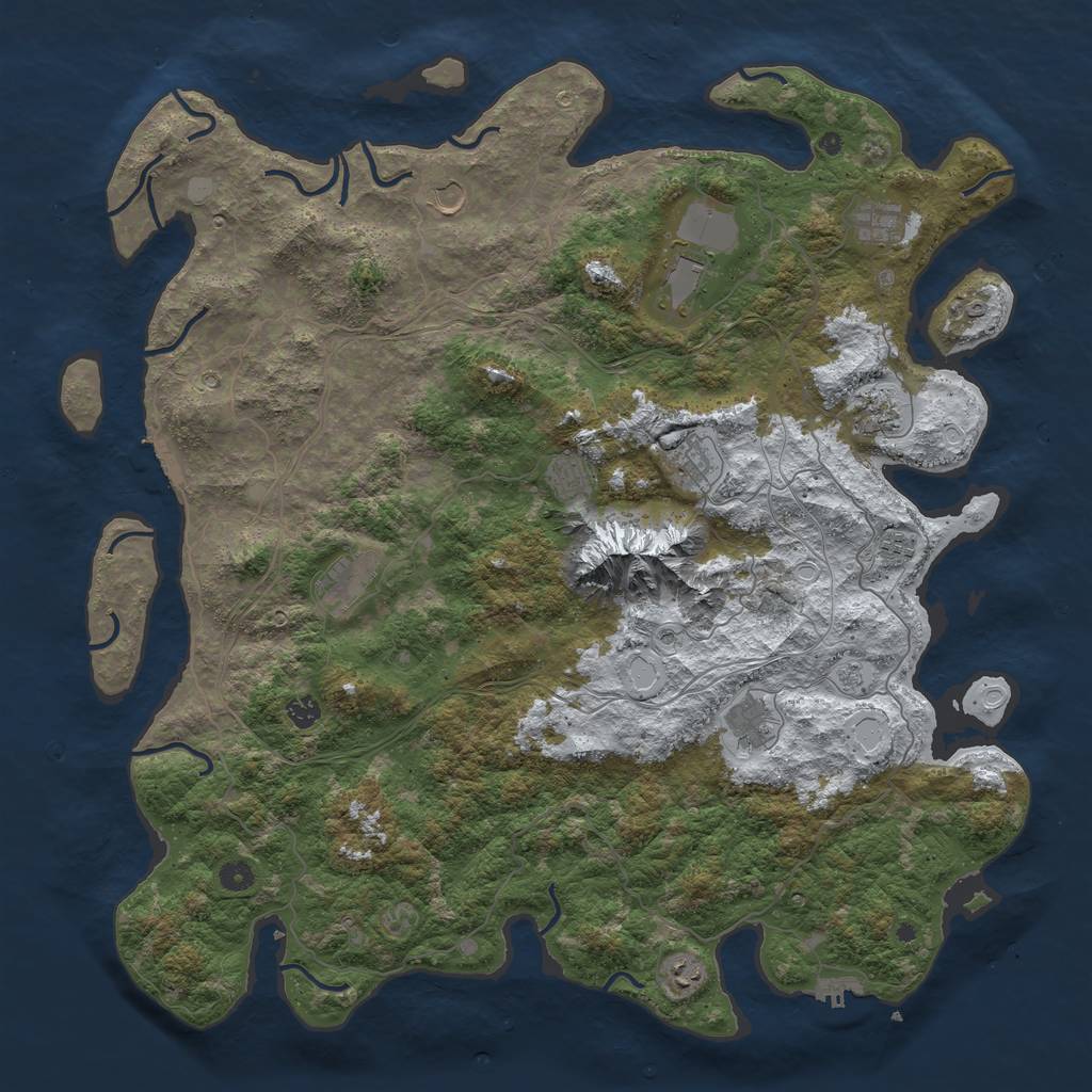 Rust Map: Procedural Map, Size: 5000, Seed: 5422, 20 Monuments