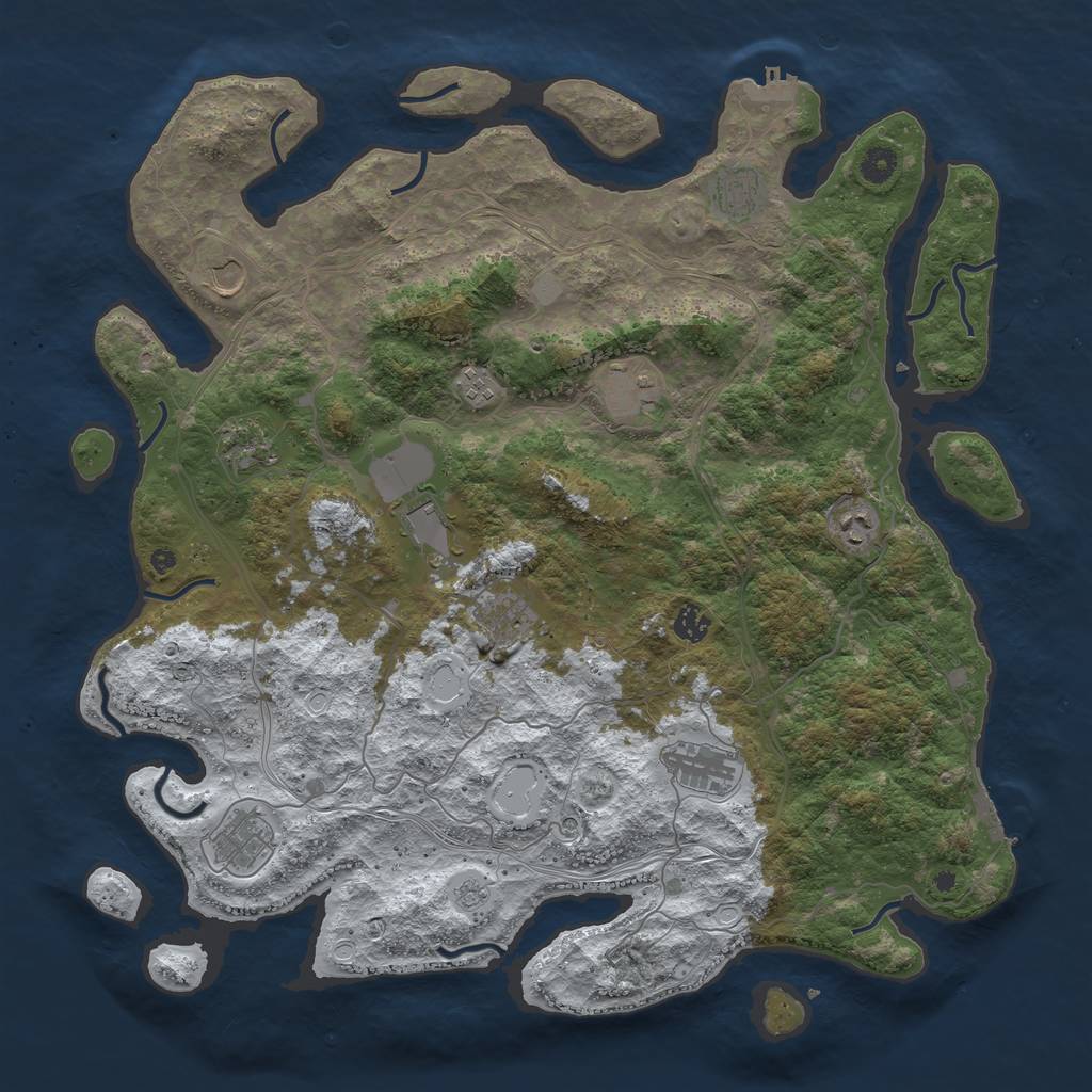 Rust Map: Procedural Map, Size: 4500, Seed: 13511, 20 Monuments