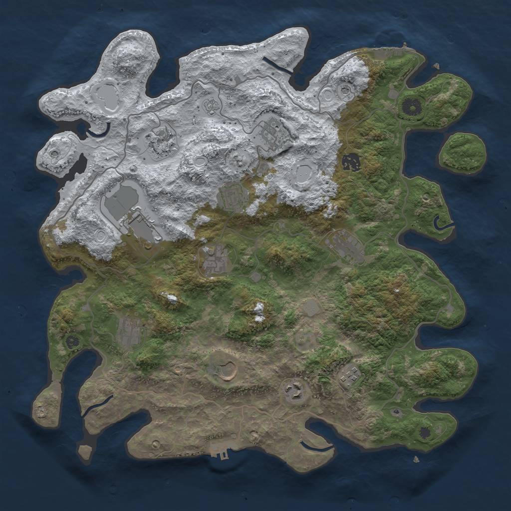 Rust Map: Procedural Map, Size: 4000, Seed: 371582, 20 Monuments