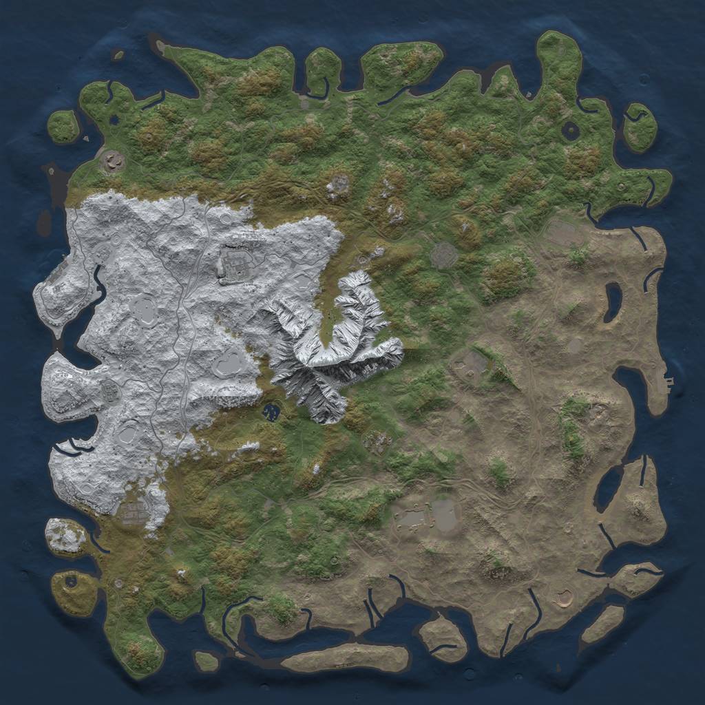 Rust Map: Procedural Map, Size: 6000, Seed: 121465723, 20 Monuments