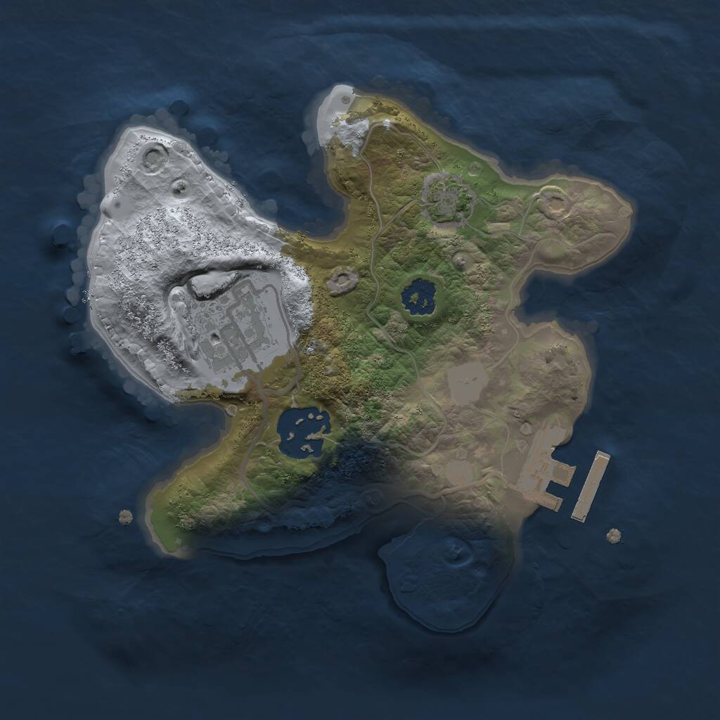 Rust Map: Procedural Map, Size: 2000, Seed: 5125323, 5 Monuments