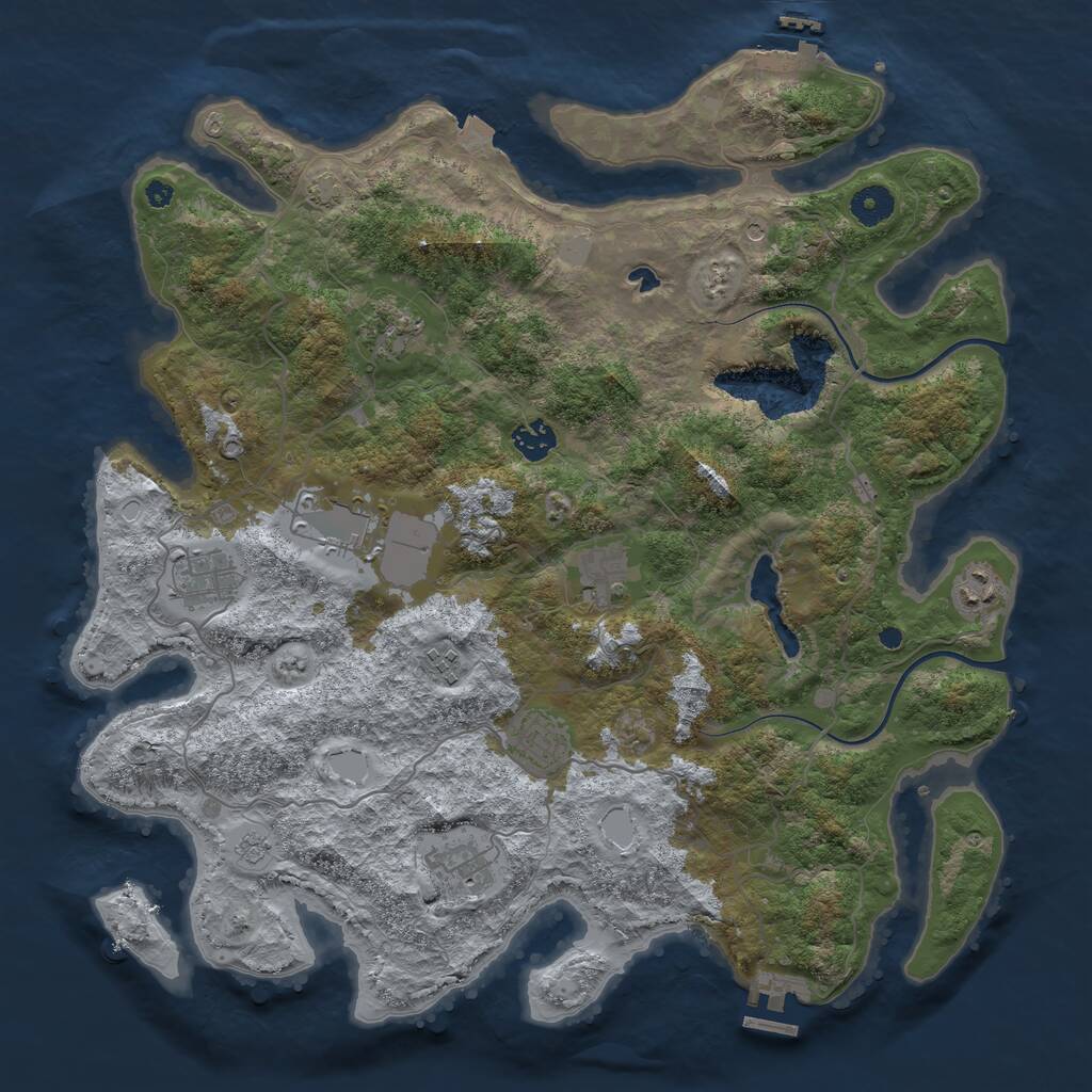 Rust Map: Procedural Map, Size: 4000, Seed: 2117090435, 15 Monuments