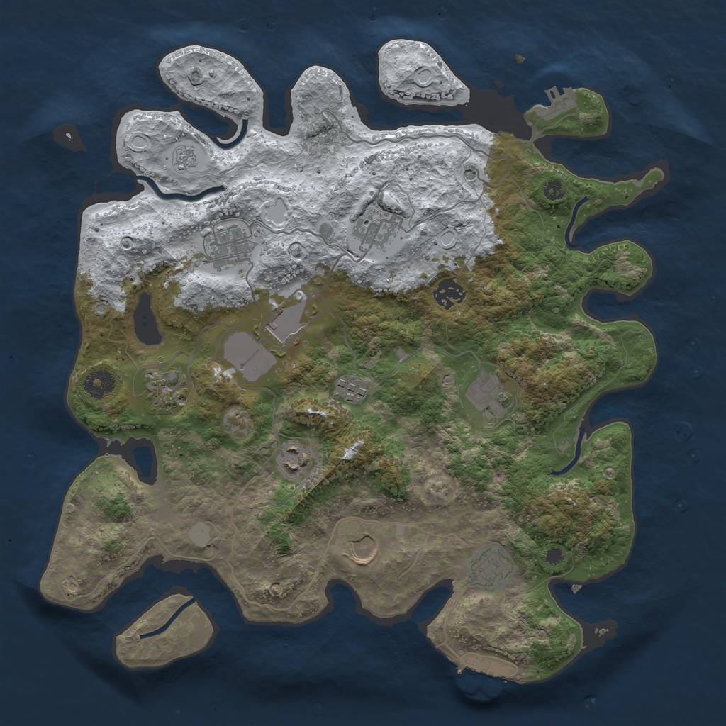Rust Map: Procedural Map, Size: 3700, Seed: 31454, 19 Monuments