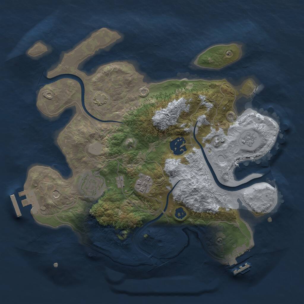 Rust Map: Procedural Map, Size: 2700, Seed: 50500, 9 Monuments