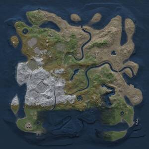 Thumbnail Rust Map: Procedural Map, Size: 4000, Seed: 1690776210, 14 Monuments