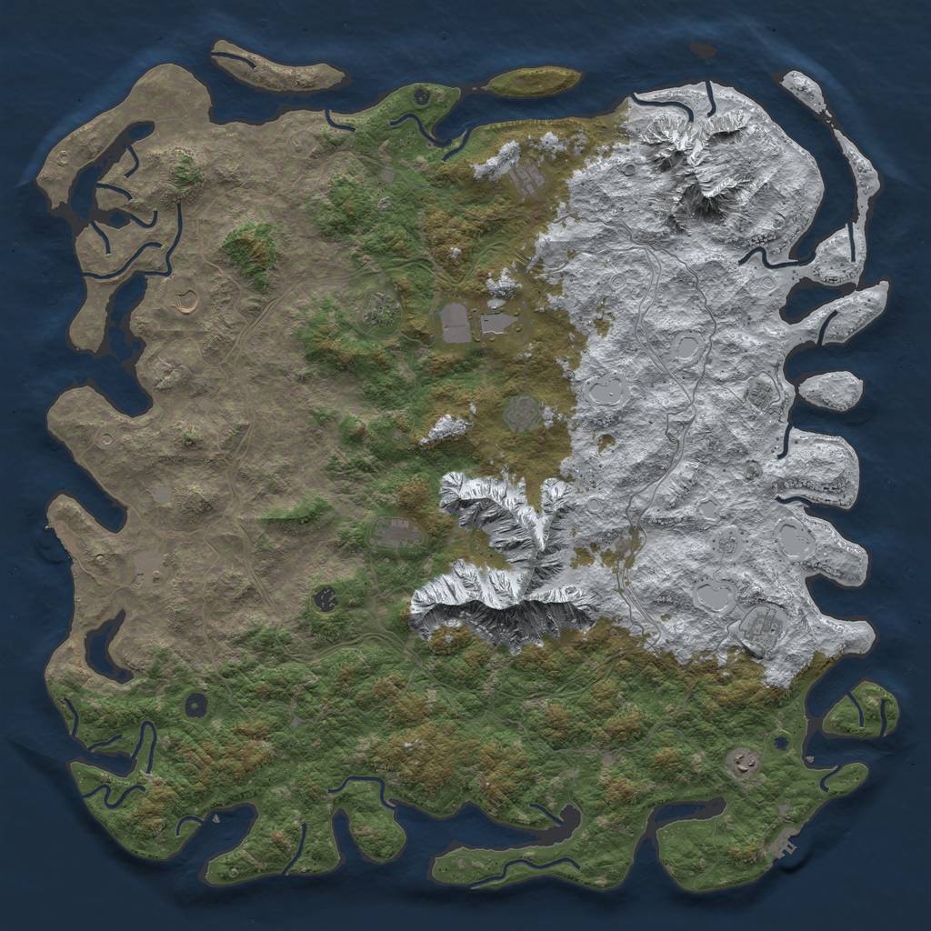 Rust Map: Procedural Map, Size: 6000, Seed: 31169820, 20 Monuments