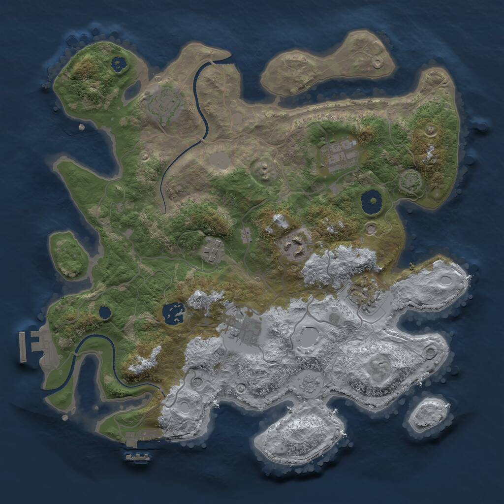 Rust Map: Procedural Map, Size: 3300, Seed: 65436, 13 Monuments