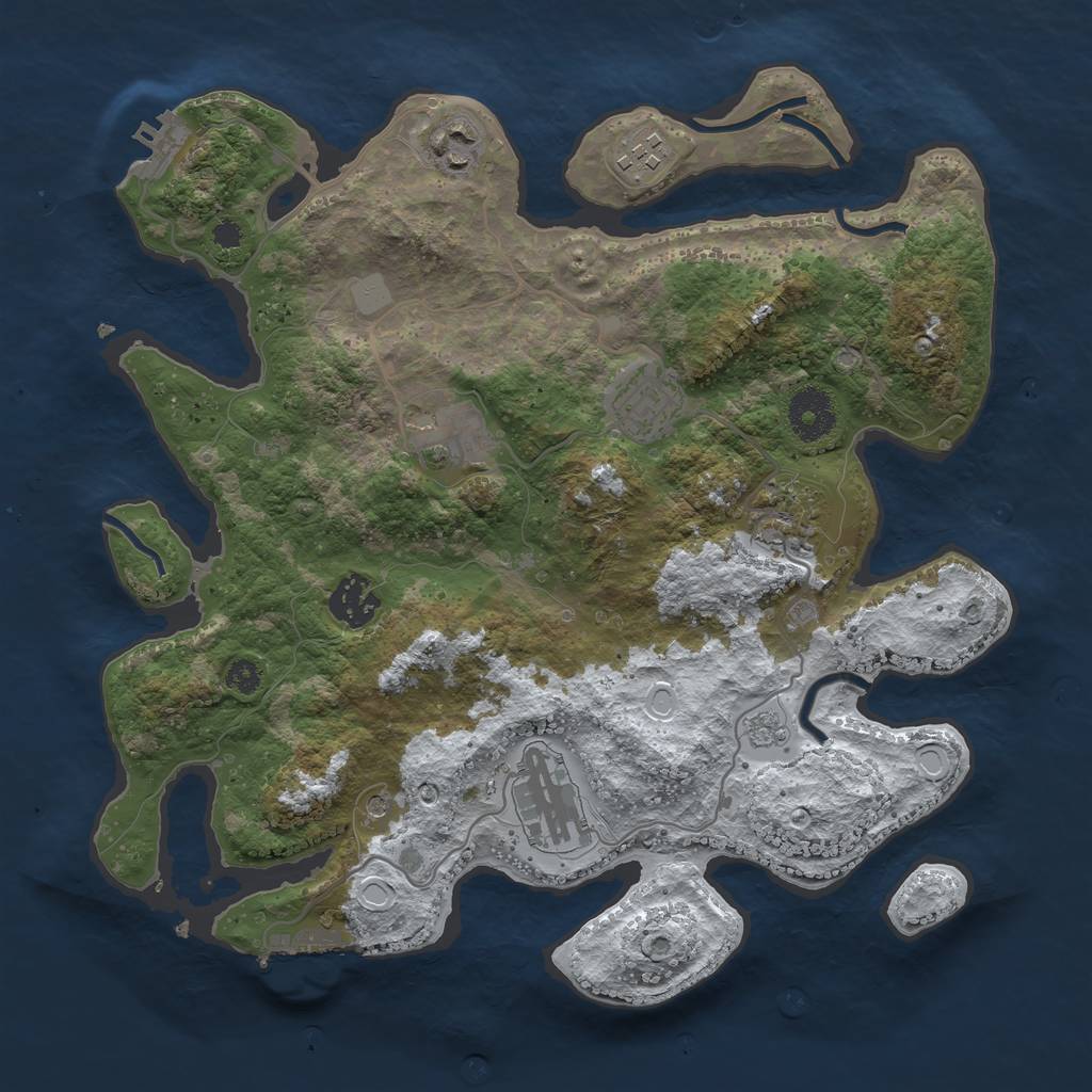 Rust Map: Procedural Map, Size: 3300, Seed: 65436, 16 Monuments