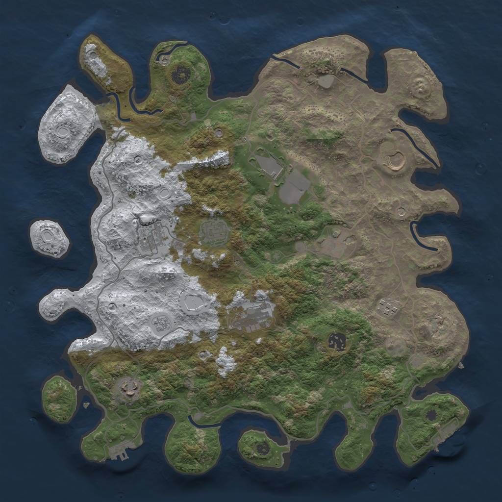 Rust Map: Procedural Map, Size: 4000, Seed: 30052022, 18 Monuments