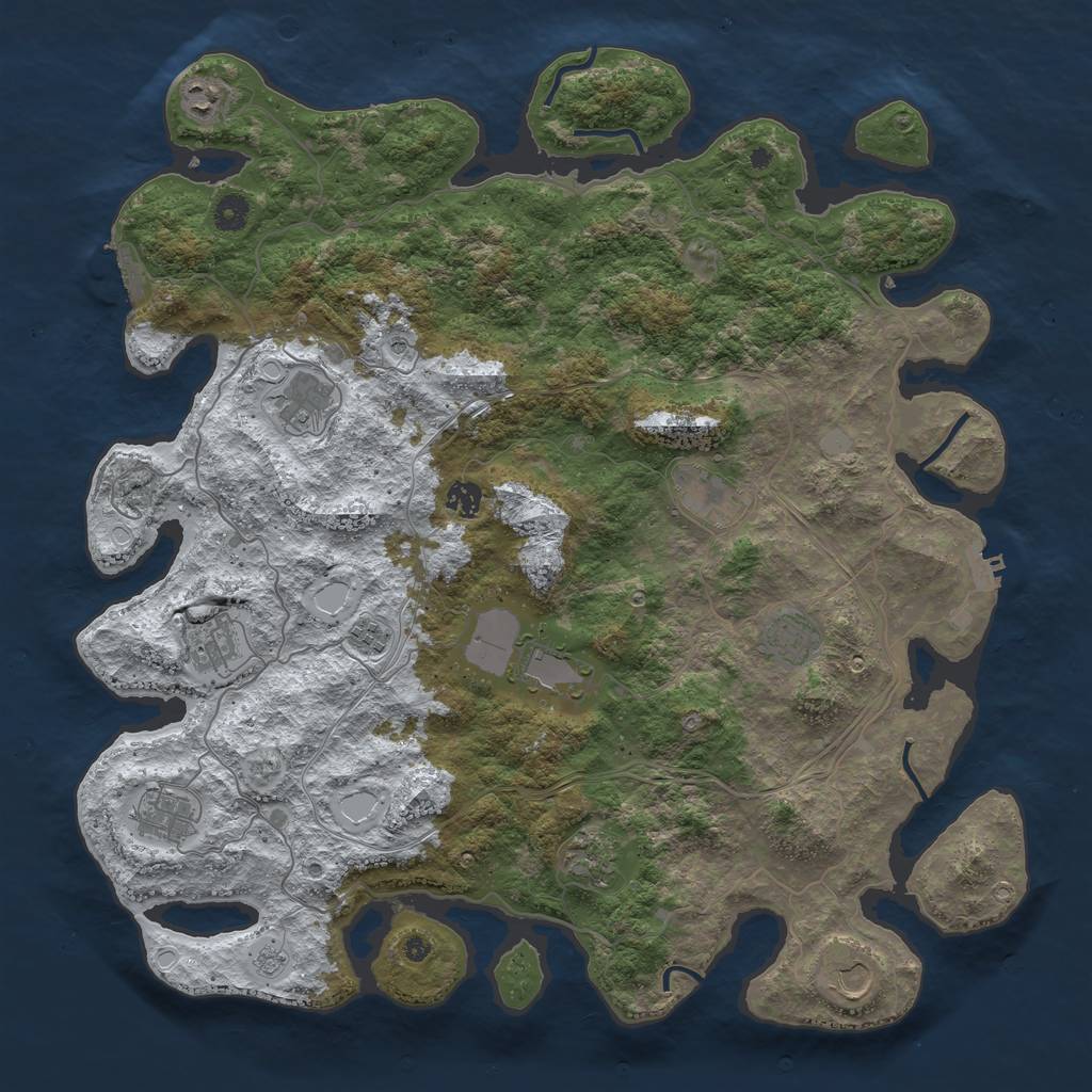 Rust Map: Procedural Map, Size: 4500, Seed: 1902703601, 20 Monuments
