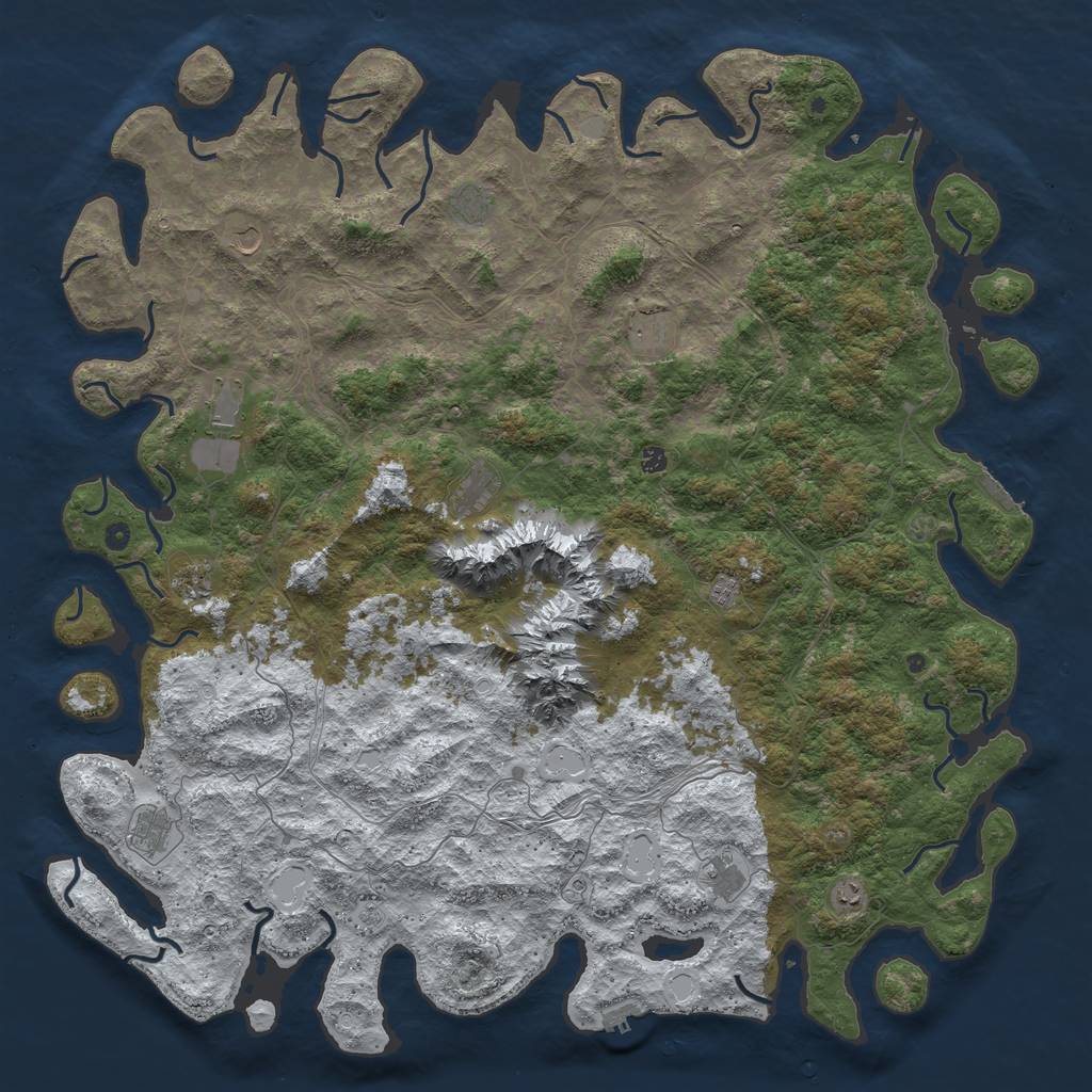 Rust Map: Procedural Map, Size: 6000, Seed: 1887892, 20 Monuments