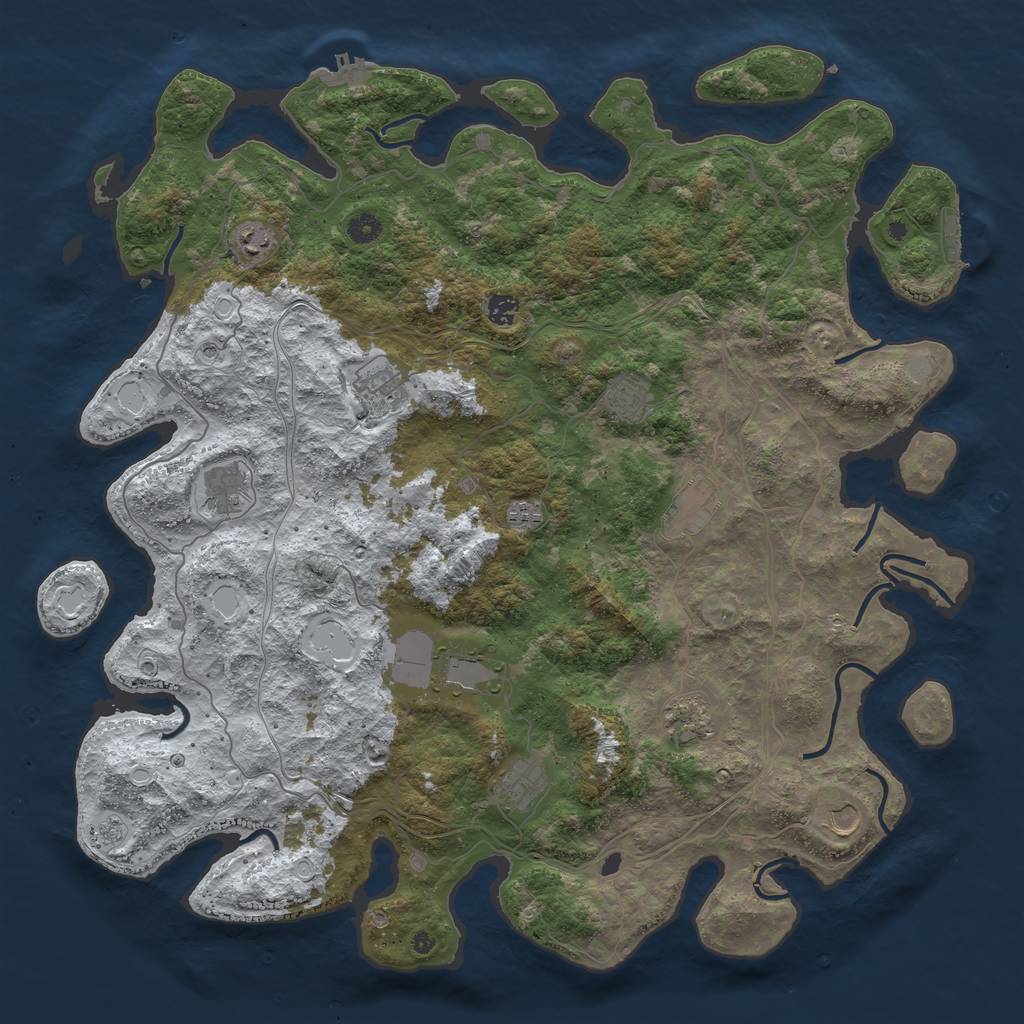 Rust Map: Procedural Map, Size: 4800, Seed: 96947348, 20 Monuments