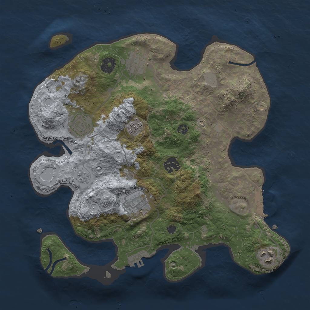 Rust Map: Procedural Map, Size: 3000, Seed: 84232, 14 Monuments