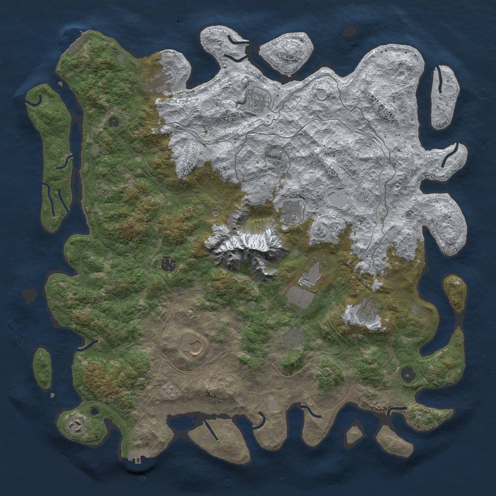 Rust Map: Procedural Map, Size: 5000, Seed: 170205, 19 Monuments