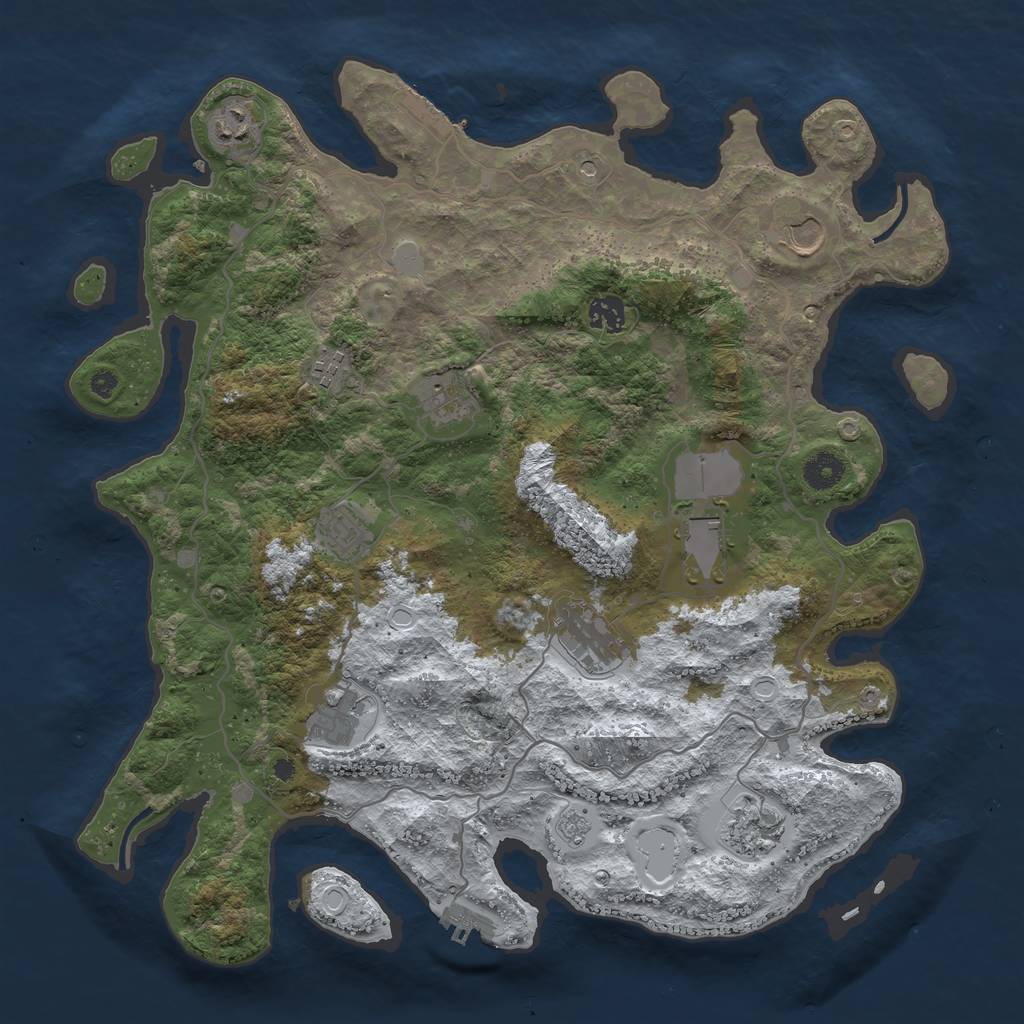 Rust Map: Procedural Map, Size: 4000, Seed: 935548424, 19 Monuments