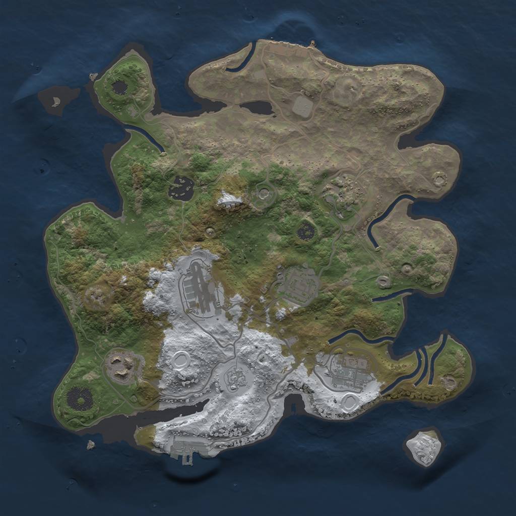 Rust Map: Procedural Map, Size: 3000, Seed: 934986141, 15 Monuments