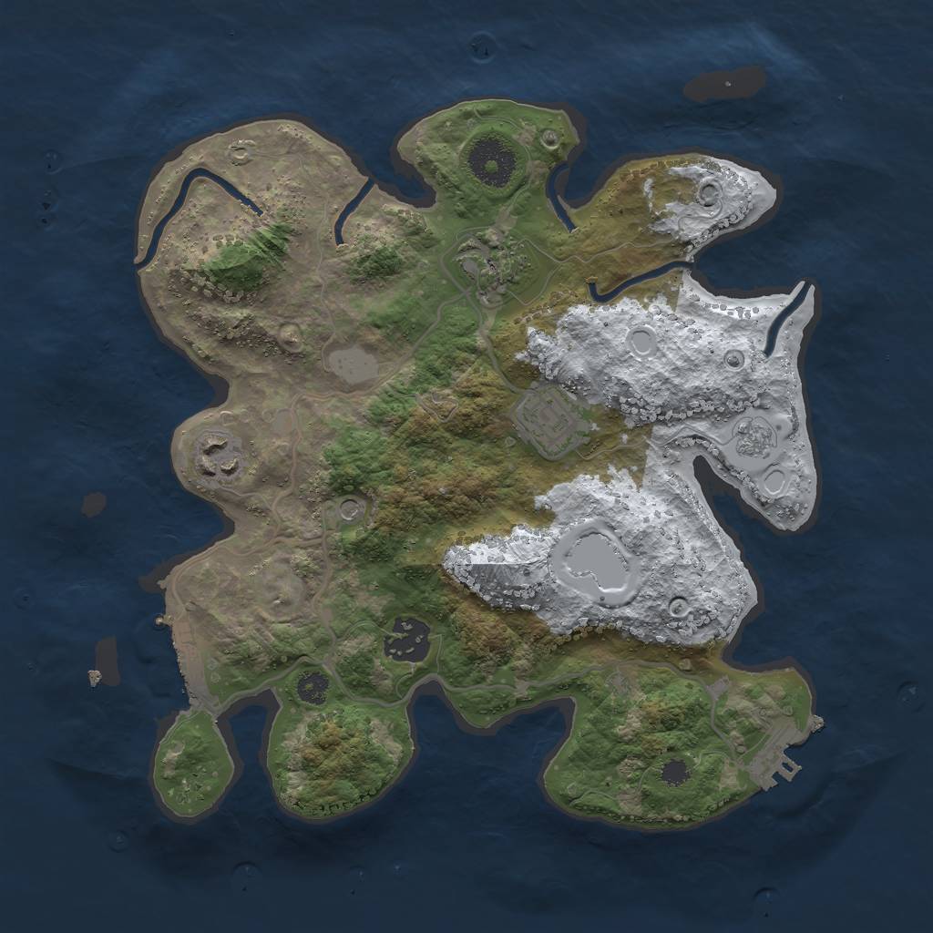 Rust Map: Procedural Map, Size: 3000, Seed: 123114, 13 Monuments