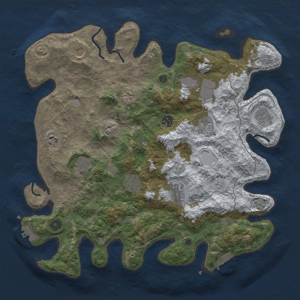 Rust Map: Procedural Map, Size: 4000, Seed: 1328664712, 20 Monuments