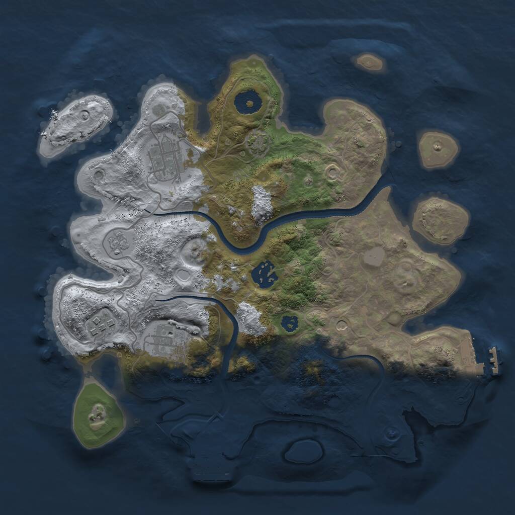 Rust Map: Procedural Map, Size: 3000, Seed: 1816526859, 10 Monuments