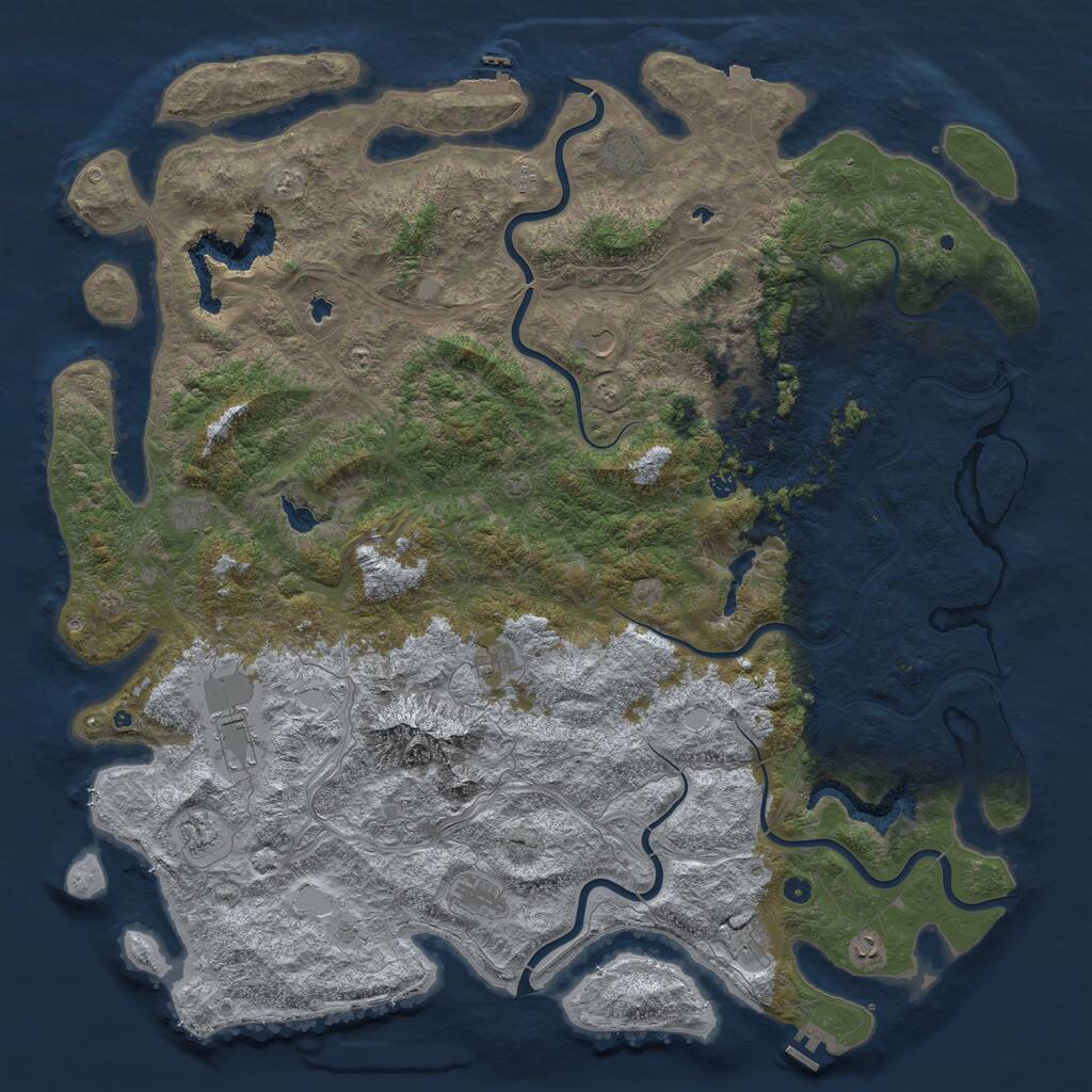 Rust Map: Procedural Map, Size: 6000, Seed: 9920831, 17 Monuments