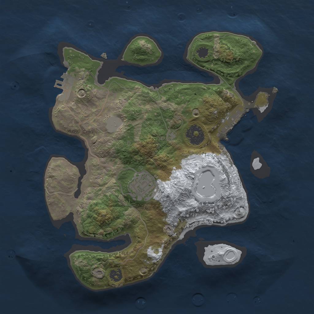 Rust Map: Procedural Map, Size: 2500, Seed: 3543, 8 Monuments
