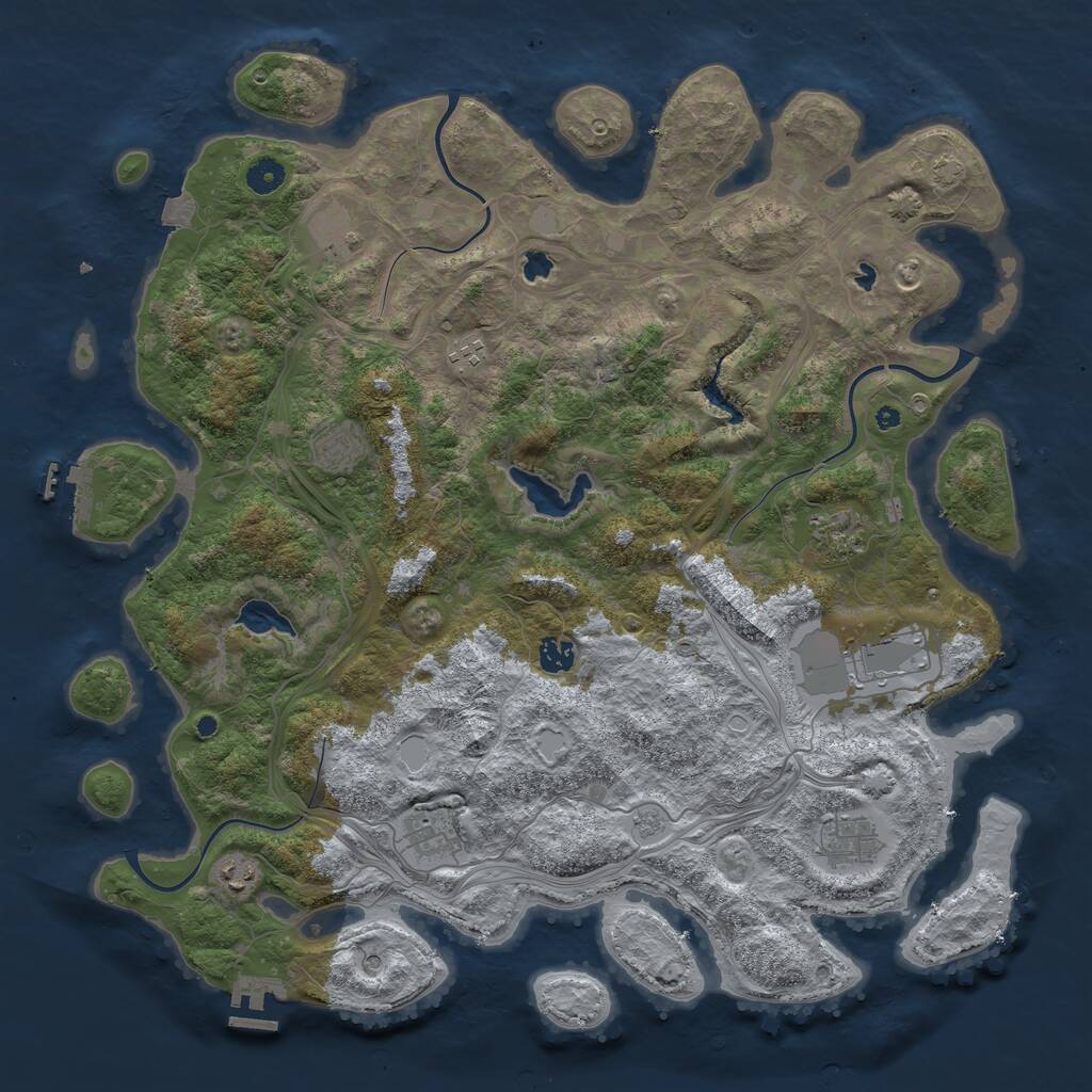 Rust Map: Procedural Map, Size: 4500, Seed: 1416848294, 15 Monuments