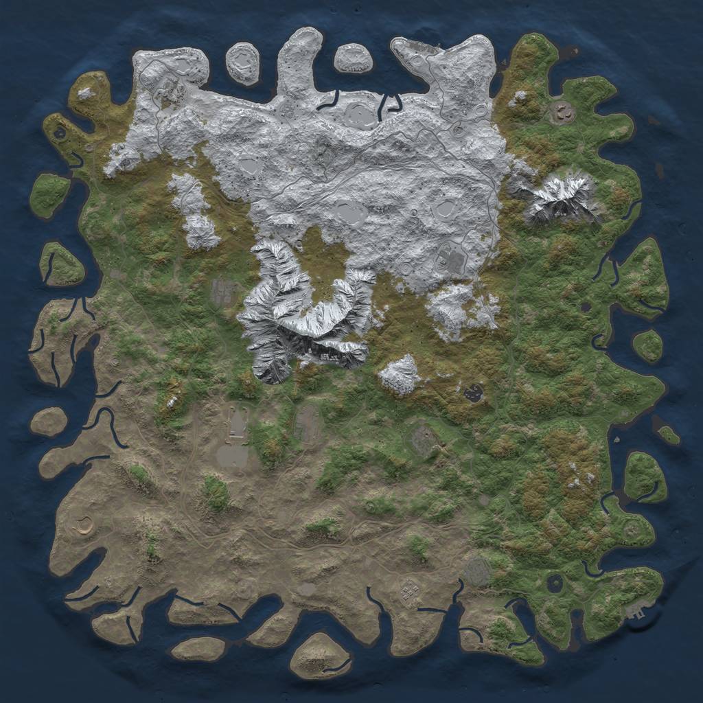 Rust Map: Procedural Map, Size: 6000, Seed: 96601572, 20 Monuments