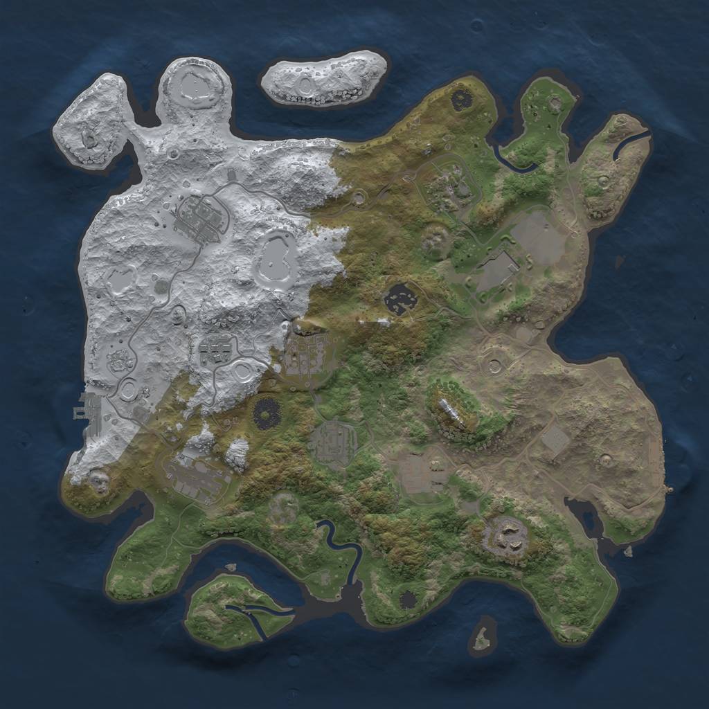 Rust Map: Procedural Map, Size: 3500, Seed: 589977078, 19 Monuments