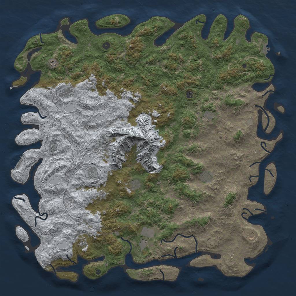 Rust Map: Procedural Map, Size: 6000, Seed: 25128611, 20 Monuments