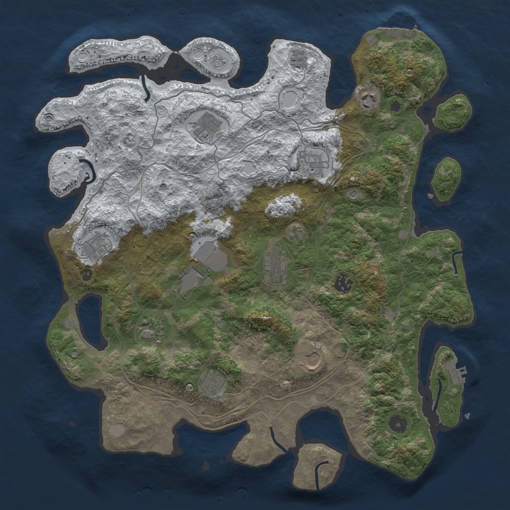 Rust Map: Procedural Map, Size: 4250, Seed: 806347716, 20 Monuments