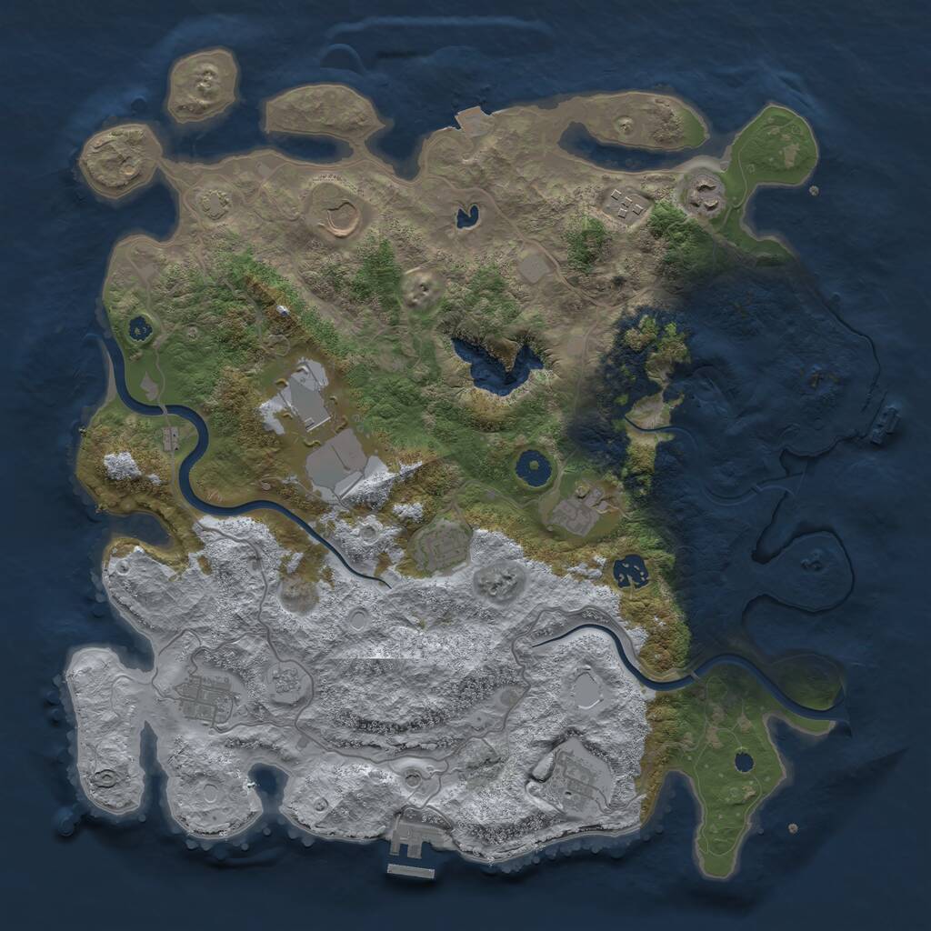 Rust Map: Procedural Map, Size: 4000, Seed: 1276253574, 15 Monuments