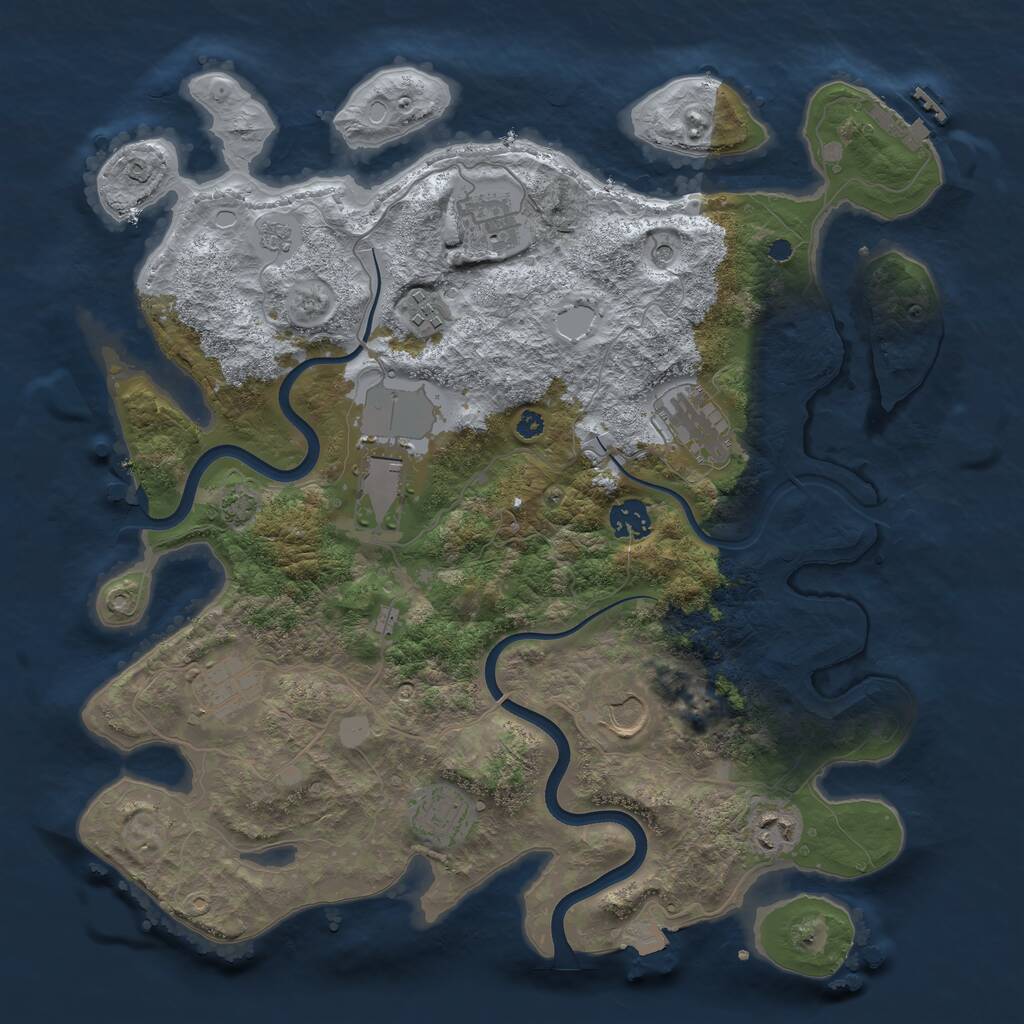 Rust Map: Procedural Map, Size: 3750, Seed: 28112001, 14 Monuments