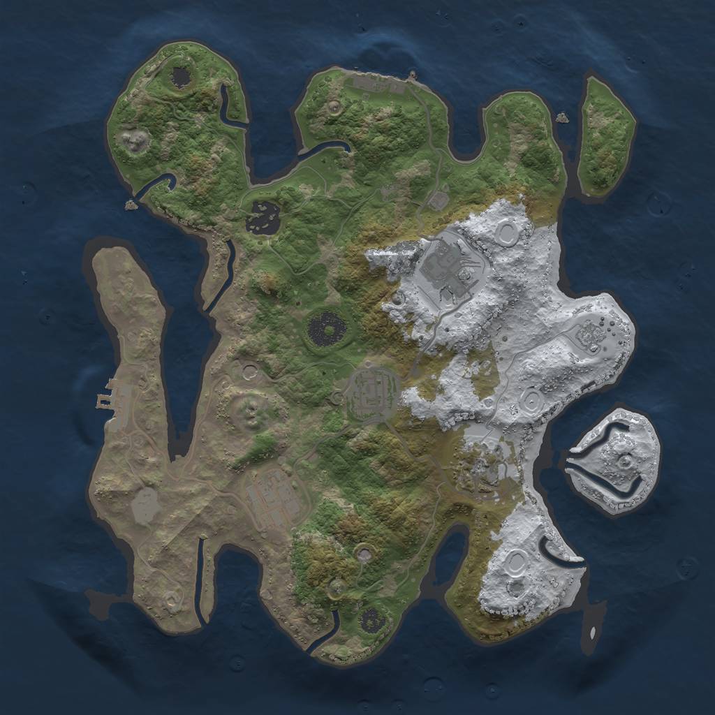 Rust Map: Procedural Map, Size: 3000, Seed: 1489120489, 14 Monuments