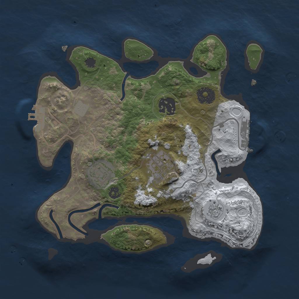 Rust Map: Procedural Map, Size: 2500, Seed: 39435829, 11 Monuments