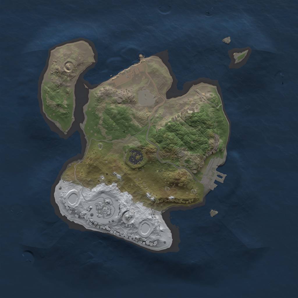 Rust Map: Procedural Map, Size: 2000, Seed: 13477, 8 Monuments