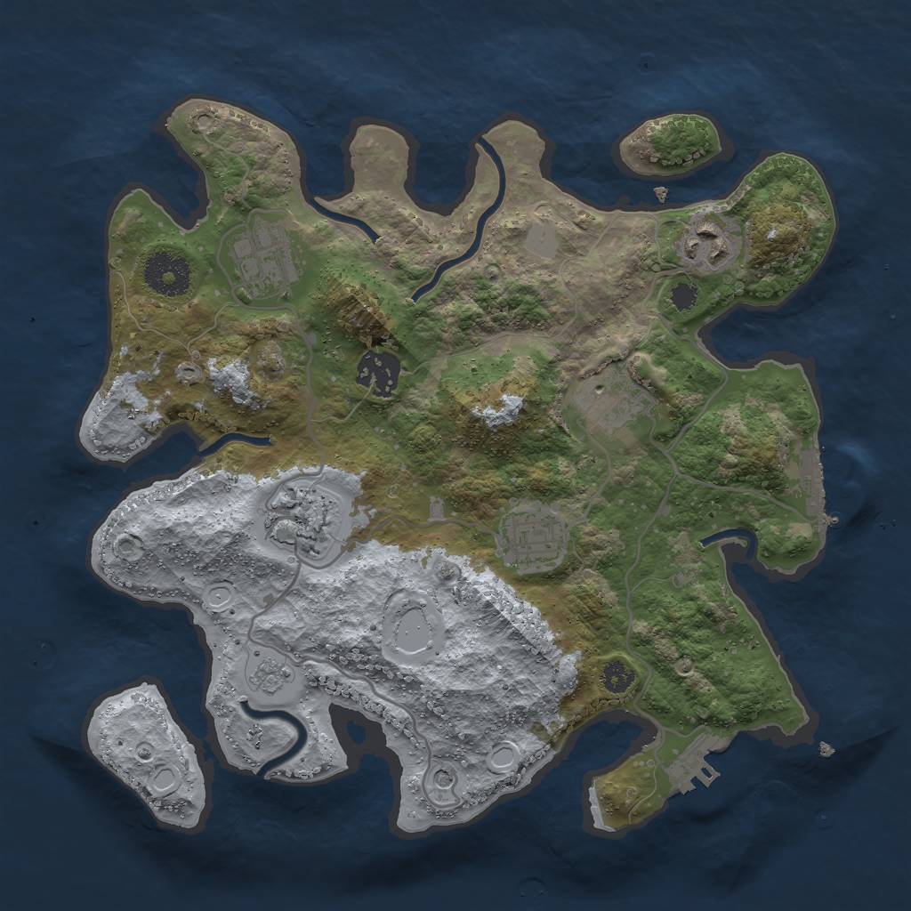 Rust Map: Procedural Map, Size: 3000, Seed: 2117090435, 15 Monuments