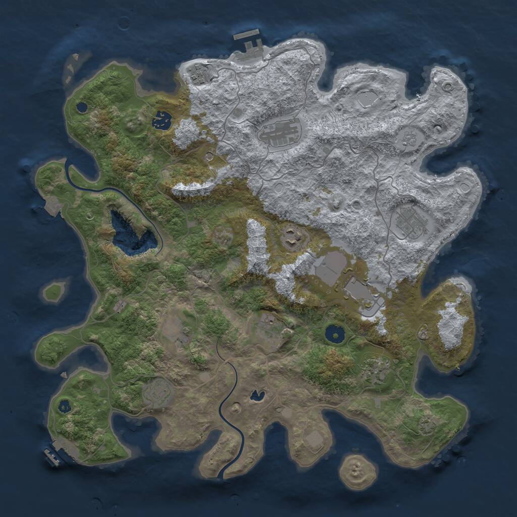 Rust Map: Procedural Map, Size: 4000, Seed: 94175073, 16 Monuments